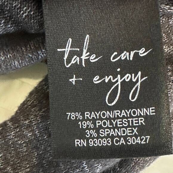 NZT Nic + Zoe Sweet Dreams Heathered Top WMNS S Gray V-Neck Pullover Long Sleeve - Picture 8 of 9